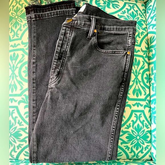 The GREAT. The Fellow Faded Black/Charcoal Denim Straight Leg Jeans Size 29 - Picture 1 of 7